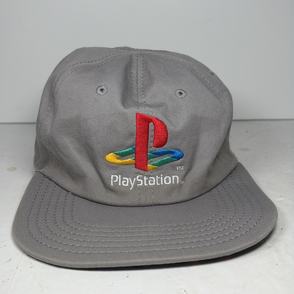 RARE Sony PlayStation Reversible Gray & Black Strap Back Hat